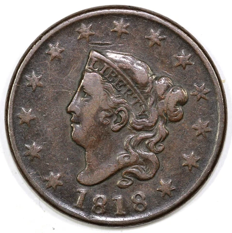 1818 1c N-9 Matron Head Large Cent Cover