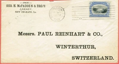 [st8115] 1901 Scott 297 Pan American-cover New Orleans to Winterthur Switzerland - Image 1 of 2