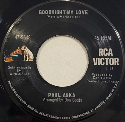 Paul Anka – This Crazy World / Goodnight My Love – RCA Victor 47-9648 - 45RPM 7" - Image 1 of 4