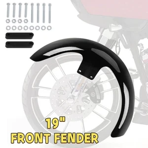 Vivid Black 19" Wheel Wrap Front Fender For Touring Electra Road Glide Road King - Picture 1 of 17