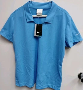 CAMISA POLO DE GOLF NIKE GOLF DRI-FIT PARA MUJER AZUL CUELLO EN V TALLA GRANDE - Imagen 1 de 4