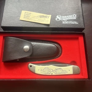 Schrade Scrimshaw SC508 USA 5.25" Folding Dual Blade. NIB - Picture 1 of 5