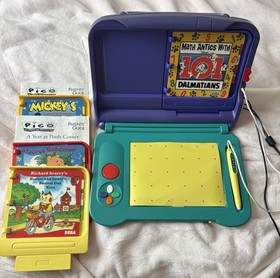 Sega Pico Game System W/4 Games Tested Micky Dalmatian&rsquo;s Pooh Richard&rsquo;s Scary