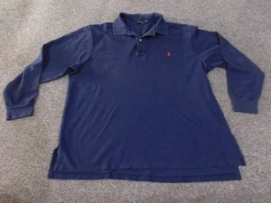 Polo Ralph Lauren Shirt Mens 2XL Blue Long Sleeve Classic Fit Big Pony Cotton - Picture 1 of 15