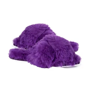 A2Z Women Crossover Mule Slippers Cozy Fur Memory Foam Fluffy Comfortable Slider - Picture 1 of 4
