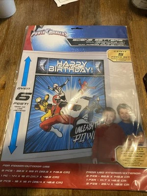 Kit de decoración de pared Power Rangers escena de cumpleaños 6 pies 5 piezas gigantes Foto 1 de 4