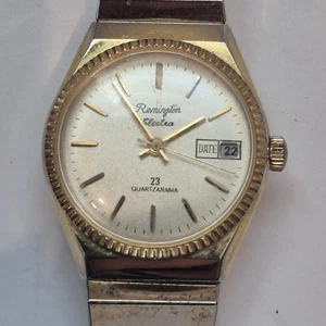 Vintage Remington Electra Quartzarama Men’s Watch Black Dial 23 Jewel Automatic - Picture 1 of 5