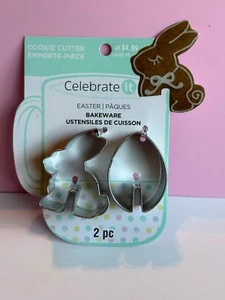Celebrate It ~ Easter Cookie Cutters Bunny 2 1/2" + Egg 2" ~ 2 pc - Picture 1 of 4