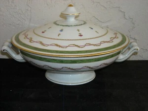 Haviland Limoges Vieux Paris Vert ciotola porta verdure coperta verde - Foto 1 di 8
