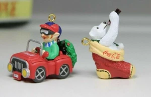 VINTAGE COCA COLA TRIM A TREE COLLECTION CHRISTMAS MINIATURE ORNAMENTS SET 1996 - Picture 1 of 12