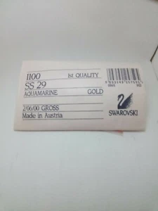 Swarovski 1100  SS 29 Aquamarine Gold 2/06/00 Gross 360 pezzi - Foto 1 di 2