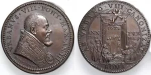 Urbano VIII 1626 anno XI Canonizzazione di Santa Elisabetta d'Ungheria medaglia gemma UNC - Foto 1 di 2