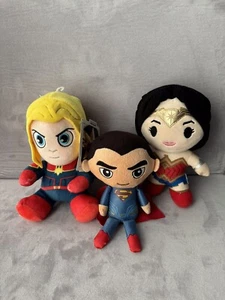 DC Marvel Lot 3 Plush Wonder Woman Captain Marvel  Superman Heroes Stuffed Dolls - Picture 1 of 17