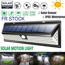 1000LM LED Lampe Solaire Capteur de Mouvement PIR Jardin Extérieur Imperméable