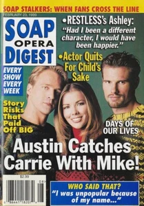Soap Opera Digest Feb 23, 1999 CHRISTIE CLARK-AUSTIN PECK-ROARK CRITCHLOW-DAYS - Foto 1 di 2