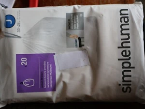 NUEVO Forros de bote de basura Simple Human Custom Fit código J 20 unidades 30-45 litros - Imagen 1 de 2