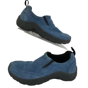 Cabelas Size 7.5 Loafer Slip On Blue Suede Clogs Comfort - Picture 1 of 7