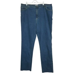 Liberty Blues Mens Jeans 46x38 BIG Cotton Spandex High Rise Straight Leg Raw Hem - Picture 1 of 10