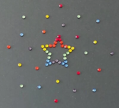 Hotfix Strass Bügelbild Stern Silhouette Regenbogenfarbe Glasstrass Applikation  - Bild 1 von 4