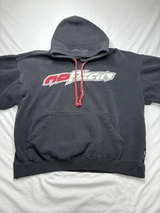 NO FEAR Y2K Embroidered Logo Men's Large Black Pullover Hoodie Sweatshirt - Picture 1 of 14
