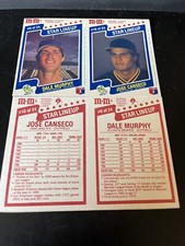 Dale Murphy & Jose Canseco 1987 M&M's Star Lineup 2-Card Panel #9 & #10