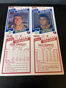 Dale Murphy & Jose Canseco 1987 M&M's Star Lineup 2-Card Panel #9 & #10 - Bild 1 von 1