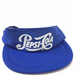 Vintage Pepsi Cola Visor Hat Blue Snap Back Adjustable Puffy Print Made In USA - Picture 1 of 8
