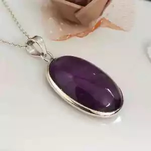 Meravigliosi Africano Ametista Gemma 925 Argento Sterling Mano Ciondolo AC-58 - Foto 1 di 5
