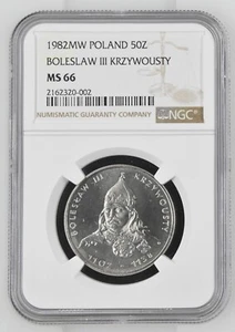 1982 MW POLAND 50 Zlotych - Boleslaw III. Krzywousty - NGC MS 66 - Picture 1 of 2