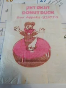 Vintage Souvenir napkin from Israel , play on words for Dunkin Doughnuts - Picture 1 of 2