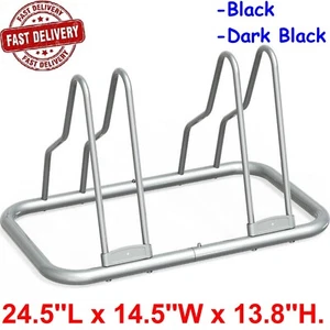 2-Bike Rack Bicycle Floor Stand Parking Garage Storage Rack for Indoor Outdoor - Picture 1 of 15