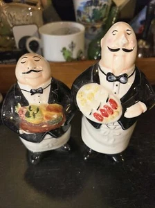 CIC Salt & Pepper Shaker Butler/Waiter 5” & 4" - Picture 1 of 12