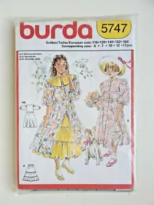 Burda 5747 sewing pattern Child's Dress & Petticoat size 6 to 12 NEW & SEALED - Picture 1 of 2