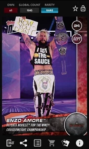 Enzo Amore 1045cc Topps Now 2017 No Mercy WWE Topps Slam Digital - Afbeelding 1 van 2