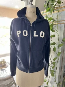 Vtg Y2K Ralph Lauren Sport POLO Spellout Hoodie L Ralphcore Streetwear Preppy - Picture 1 of 9
