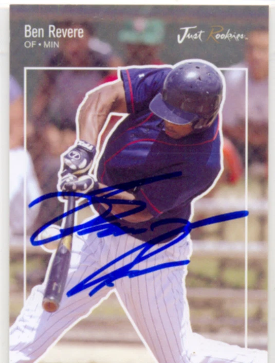 TARJETA FIRMADA POR BEN REVERE MINNESOTA TWINS ANGELS PHILLIES TORONTO BLUE JAYS Foto 1 de 1