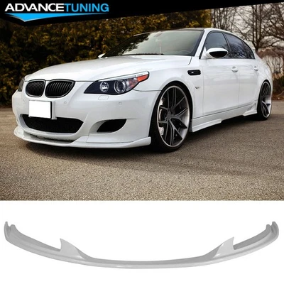 Fits 06-10 BMW E60 M5 Only H Style Front Bumper Lip Spoiler PU #300 Alpine White Foto 1 de 4