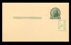 UX39a (S56-3) 2c on 1c THOMAS JEFFERSON, SURCHARGE READING DOWN,MINT POSTAL CARD - Picture 1 of 2