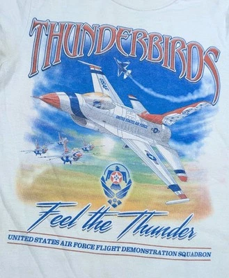 CAMISETA De Colección Fuerza Aérea de los Estados Unidos THUNDERBIRDS Fighter Jet Gráfico Juvenil L XL Foto 1 de 4
