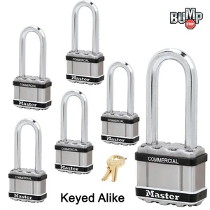 Master Lock Magnum Padlock - (6) Keyed Alike w/BumpStop Technology M5NKALJSTS-6 - Picture 1 of 3