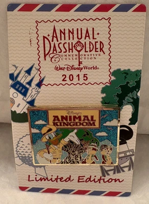 Prendedor postal Disney 2015 titular del pase Animal Kingdom Donald Chip Dale LE 2500 NUEVO Foto 1 de 4