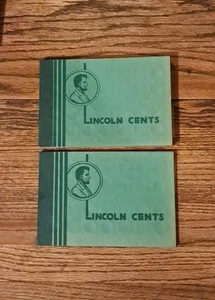 2 1955 Wayte Raymond Lincoln Wheat Cent Albums ~ Popular Green ~ 100 + Coins  - Picture 1 of 10