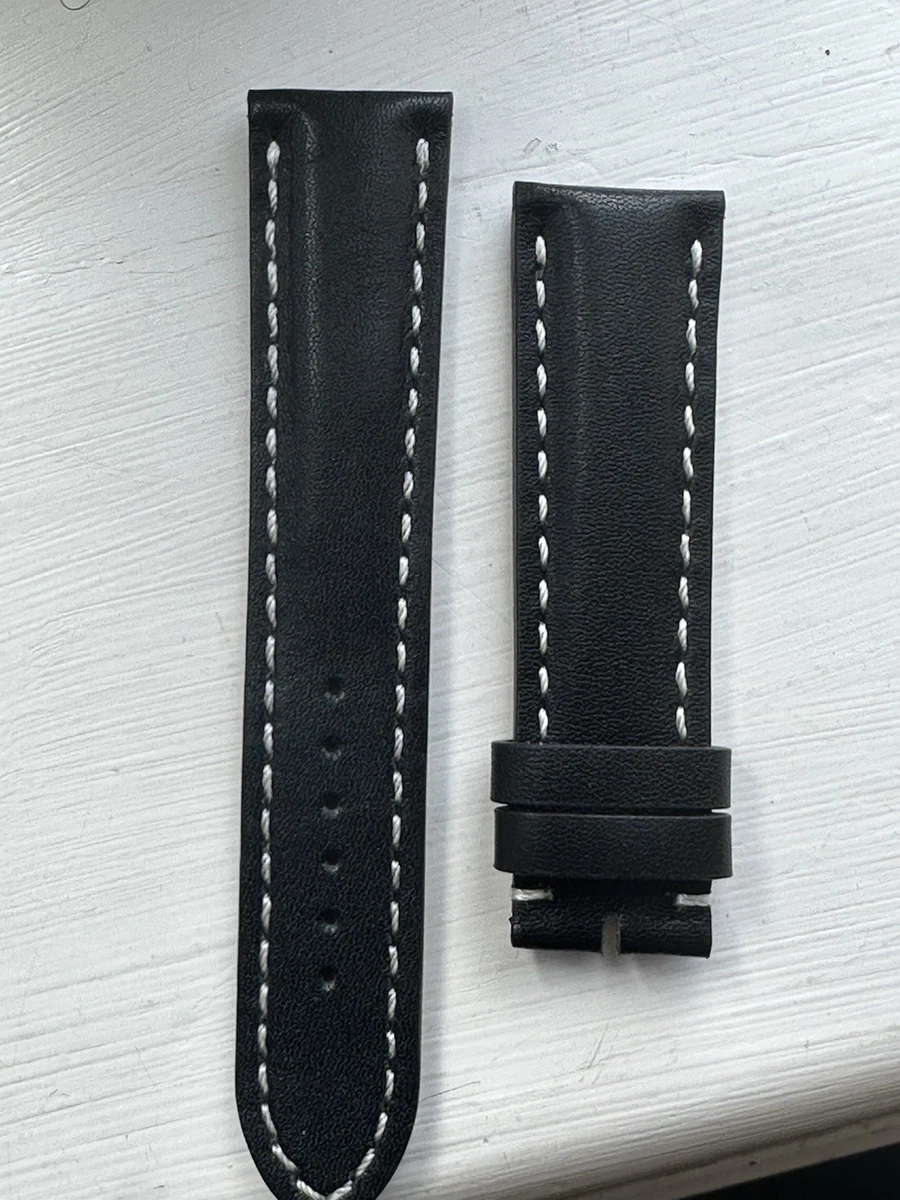 BREITLING レザーベルト 22mm ブラック　ユーズド美品 Amazon.com: 22mm/24mm Leather Strap Watch Band for Breitling