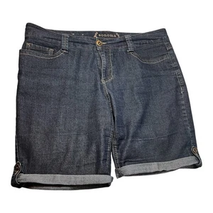 Sonoma Life + Style Cuffed Modern Bermuda Jean Shorts Womens Size 14 Blue Denim - Picture 1 of 11