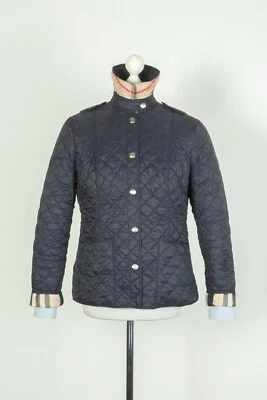 Chaqueta acolchada azul a cuadros Nova talla XL Burberry Brit para dama Foto 1 de 4