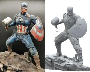 Captain America 3D Printing Unpainted Figure Blank Kit Model GK New Toy In Stock - Picture 1 of 9