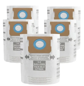 For Shop-Vac 90661 Bag Type E for 5-8 Gallon Vacuum - 9066100 Bags (5 Pack). - Picture 1 of 6