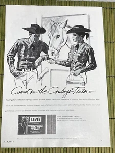 1964 Levi's Authentic Western Wear Prescott Lucky Checks Shirts Print Ad - Picture 1 of 3