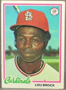 1978 Topps MLB Baseball Trading Card #170 Lou Brock St. Louis Cardinals - Picture 1 of 2