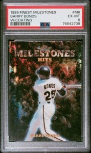 BARRY BONDS 1999 TOPPS FINEST MILESTONES HITS /3000 #M6 PSA 6